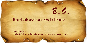 Bartakovics Ovidiusz névjegykártya